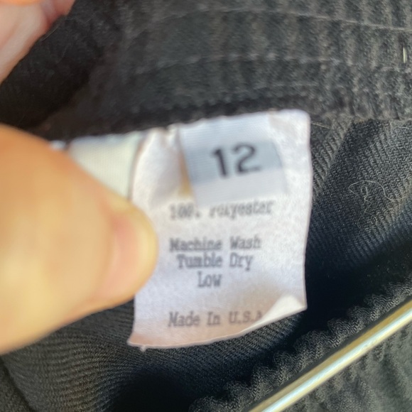 Ladies Vintage Black Orvis Elastic Waist Pull On Skirt With Pockets Size 12 - Picture 6 of 7